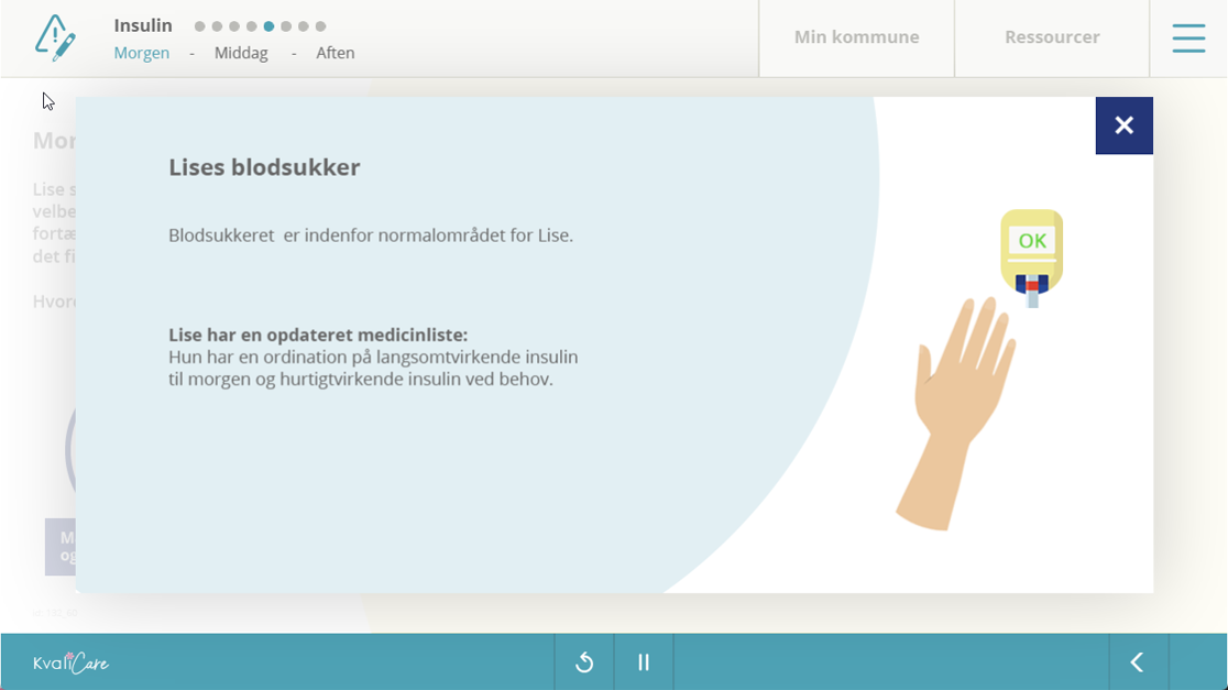 Modul omkring insulin. Her skal du måle Lises blodsukker.